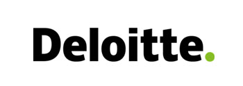 A black and white logo of deloitte.